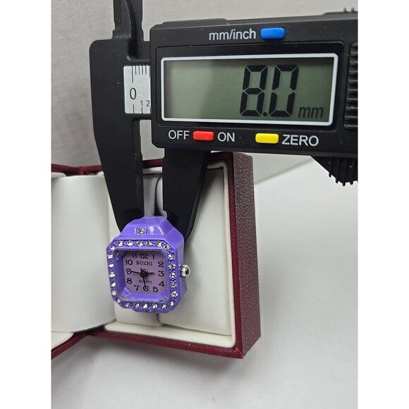Bozhi Purple Quartz Ring Watch Crystals New Battery Retro Stretch Accessory - Picture 6 of 9